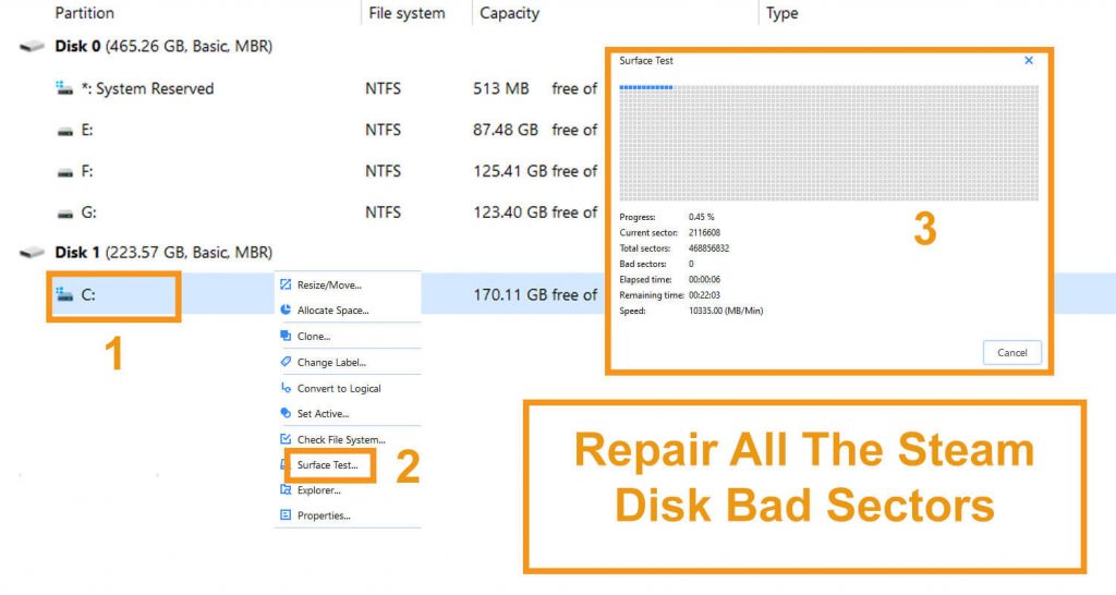 Repair All The Steam Disk Bad Sectors