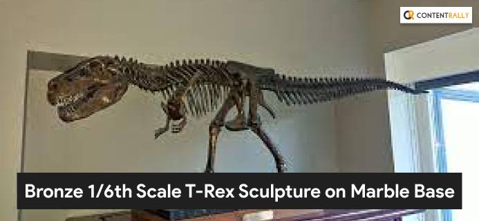 Bronze 16th Scale T-Rex Sculpture On Marble Base