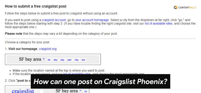 How Can One Post On Craigslist Phoenix