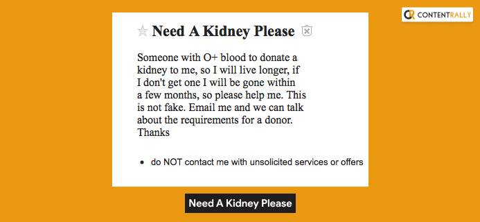 Need a kidney, please