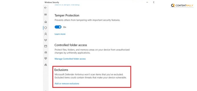 Add Chrome As An Exclusion To Your Windows Defender Settings