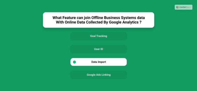What Feature Can Join Offline Business Systems Data With Online Data Collected By Google Analytics?What Feature Can Join Offline Business Systems Data With Online Data Collected By Google Analytics?